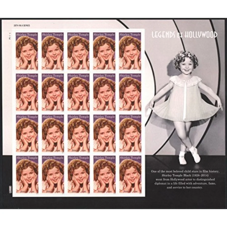 USPS Shirley Temple Forever Stamps Pane, Set of 20
USPS Shirley Temple Forever Stamps Pane, Set of 20