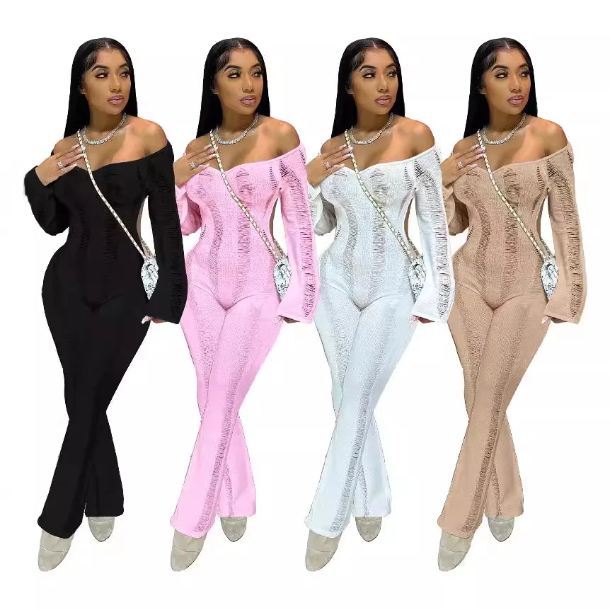 Women's Sexy Off Shoulder Crochet Knit Jumpsuit Hollow Out Long Sleeve Jumper Backless Open Back Bodycon Club Bodysuit
Women's Sexy Off Shoulder Crochet Knit Jumpsuit Hollow Out Long Sleeve Jumper Backless Open Back Bodycon Club Bodysuit