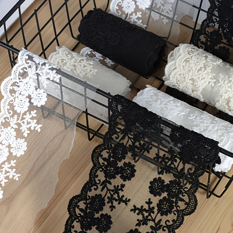 1-yard woven fabric barcode dress accessory with double-layer net fabric, black and white milk silk lace and ruffle decoration
1-yard woven fabric barcode dress accessory with double-layer net fabric, black and white milk silk lace and ruffle decoration