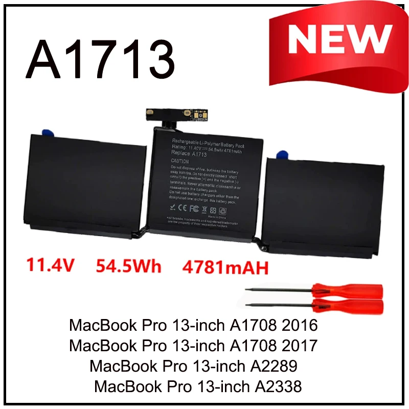 A1713 A2171 Battery for MacBook Pro 13 A1708 A2289 A2338 M1 M2 2016-2022 EMC 2978 3164 3448 3578 020-00969 616-00249 Li-Polymer
A1713 A2171 Battery for MacBook Pro 13 A1708 A2289 A2338 M1 M2 2016-2022 EMC 2978 3164 3448 3578 020-00969 616-00249 Li-Polymer