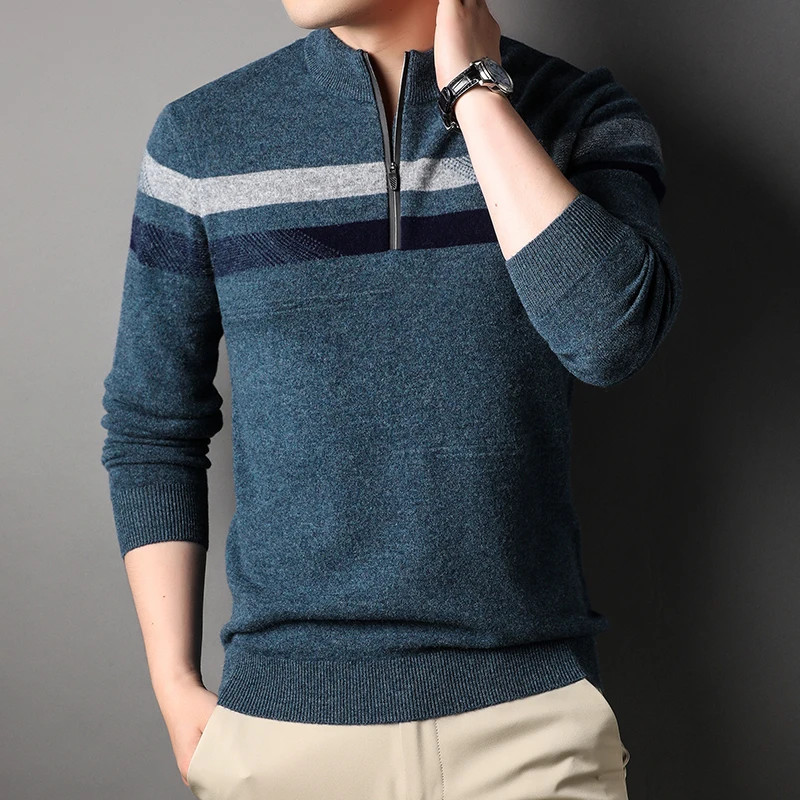 2022 100% Wool Mens Sweater Luxury Half Turtleneck Computer Knitted Zipper Male Sweaters Spring Autumn Pullover Man Sweaters
2022 100% Wool Mens Sweater Luxury Half Turtleneck Computer Knitted Zipper Male Sweaters Spring Autumn Pullover Man Sweaters