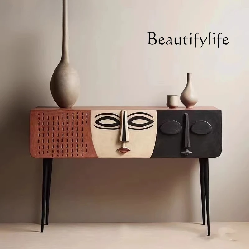 Nordic art porch cabinet head personality creative porch table table baking paint bedside table customization
Nordic art porch cabinet head personality creative porch table table baking paint bedside table customization