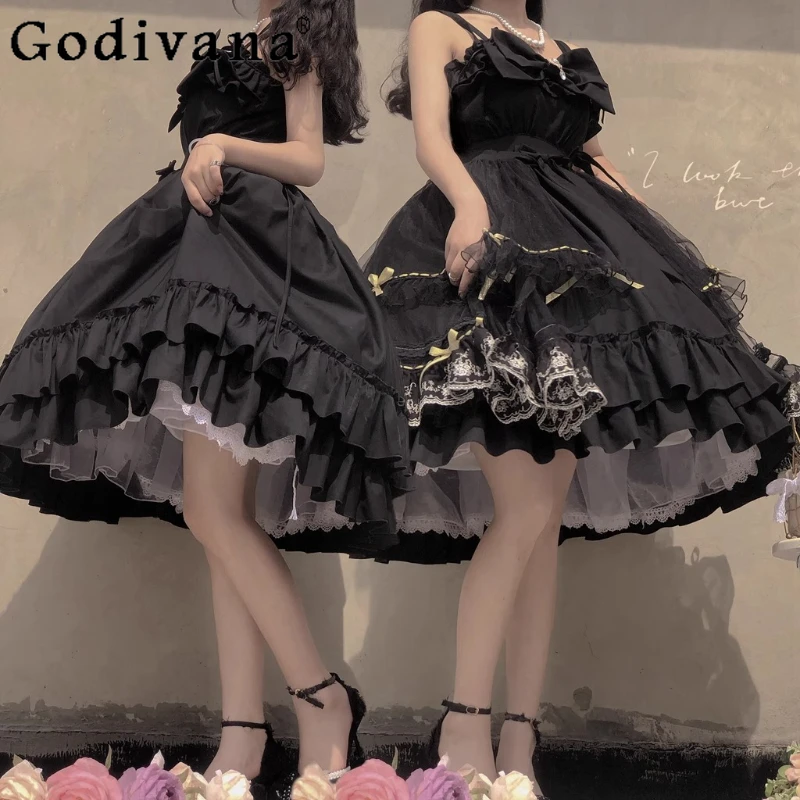 Lolita Elegant Summer Solid Color Ruffles High Waist A-line Suspender Cake Dress Sweet Bow Gauze Temperament Princess Dresses
Lolita Elegant Summer Solid Color Ruffles High Waist A-line Suspender Cake Dress Sweet Bow Gauze Temperament Princess Dresses