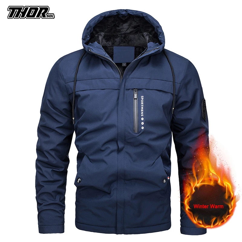 THORSOL Winter Cycling Man's Jacket Mountain Bike Thick Fleece Hooded Coat Road MTB Bicycle Windproof Coldproof Cotton Clothing
THORSOL Winter Cycling Man's Jacket Mountain Bike Thick Fleece Hooded Coat Road MTB Bicycle Windproof Coldproof Cotton Clothing