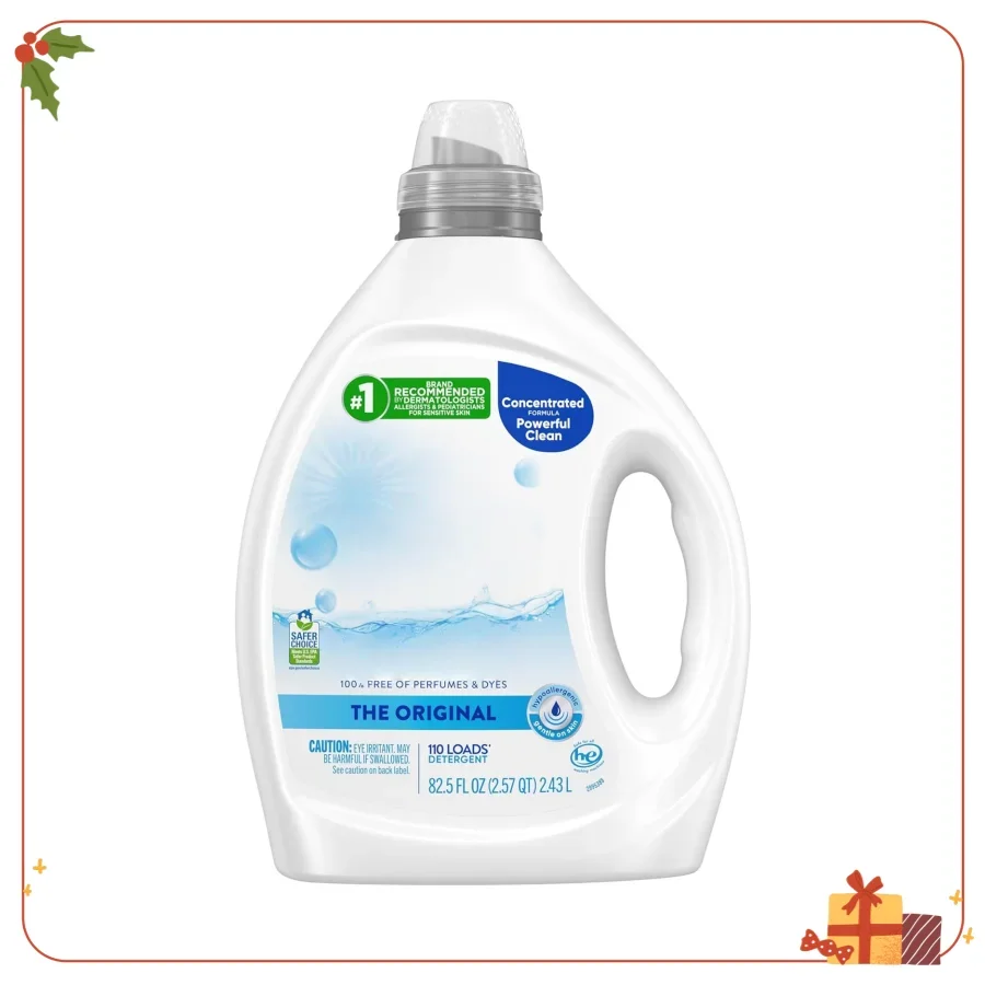 Жидкое стиральное средство, гипоаллергенное и без запаха, концентрированное для чувствительной кожи, 82,5 унции (110 нагрузок)
Жидкое стиральное средство, гипоаллергенное и без запаха, концентрированное для чувствительной кожи, 82,5 унции (110 нагрузок)
