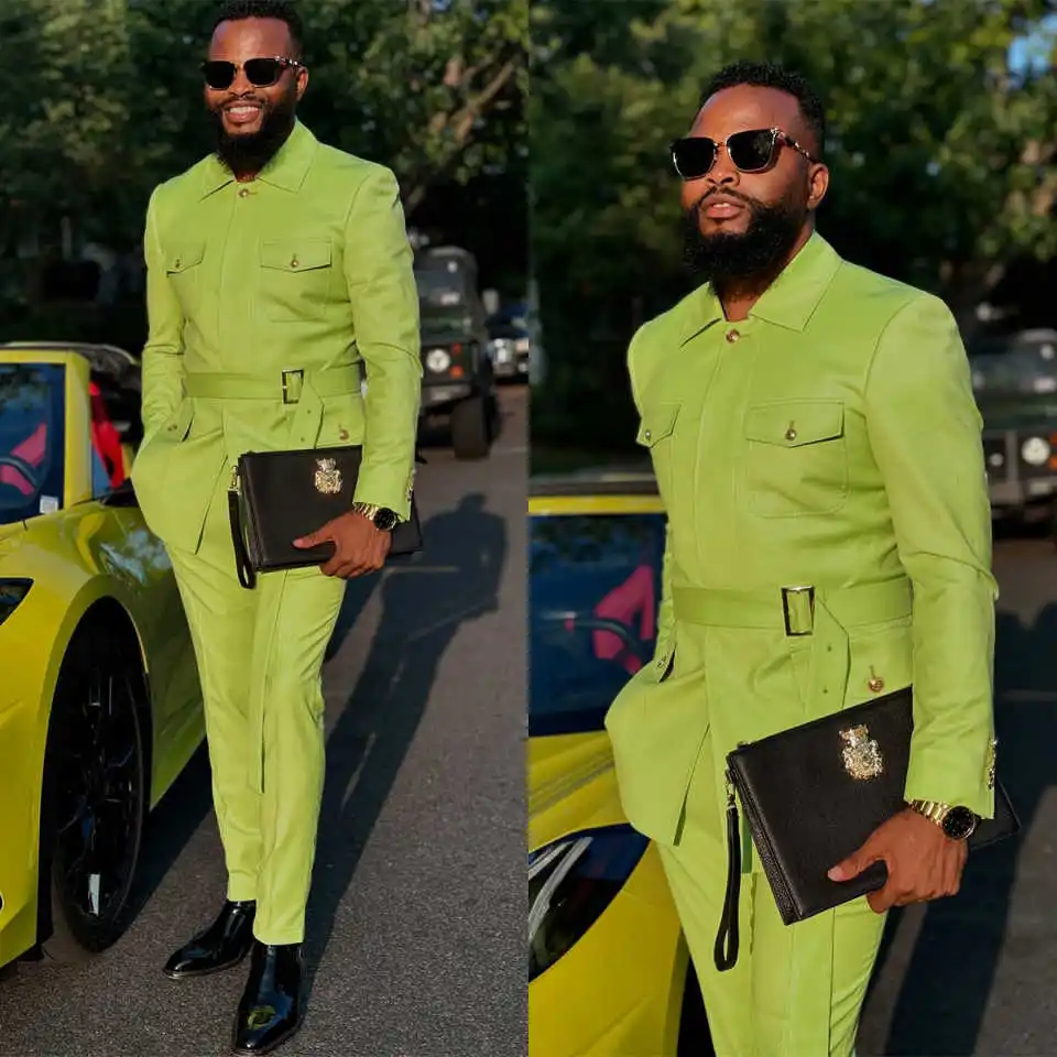 Fashion Men Suits 2 Piece Jacket Pants With Belt Single Breasted Formal Banquet Party Occasion Customized Trajes Para Hombre
Fashion Men Suits 2 Piece Jacket Pants With Belt Single Breasted Formal Banquet Party Occasion Customized Trajes Para Hombre