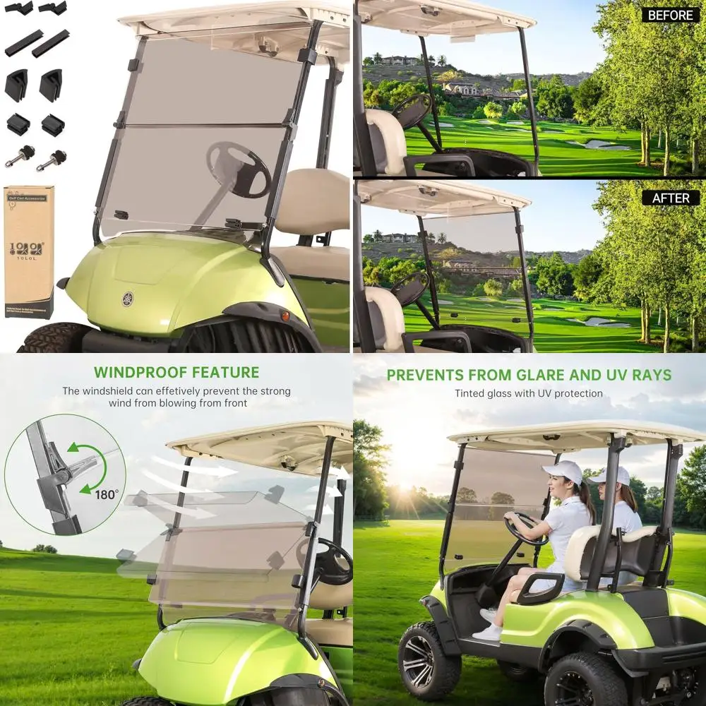 10L0L Gol Cart olding Windshield or G29/Drive 2007-2016 Gas & Electric, 4mm Clear Polyte Windshield, old-Down Design with Heavy-
10L0L Gol Cart olding Windshield or G29/Drive 2007-2016 Gas & Electric, 4mm Clear Polyte Windshield, old-Down Design with Heavy-
