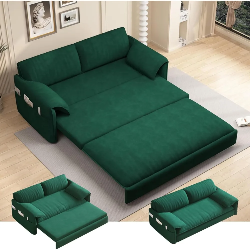 63.8" Futon Sofa Bed Queen Size, Pull Out Bed, 3-in-1 Convertible Sleeper Sofa with Side Pocket, Modern Velvet Futon Couch for L
63.8" Futon Sofa Bed Queen Size, Pull Out Bed, 3-in-1 Convertible Sleeper Sofa with Side Pocket, Modern Velvet Futon Couch for L