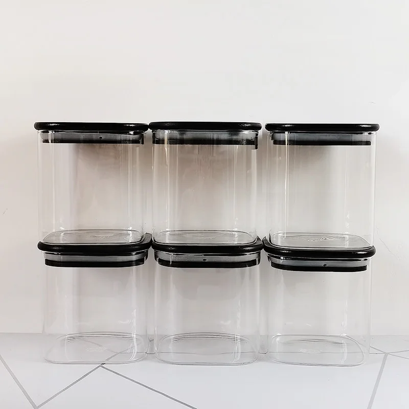 6pcs/lot 650ml Square Glass Jar Set with Black Lid Home Kitchen Accessory Coffee Beans Container Food Storage Box
6pcs/lot 650ml Square Glass Jar Set with Black Lid Home Kitchen Accessory Coffee Beans Container Food Storage Box