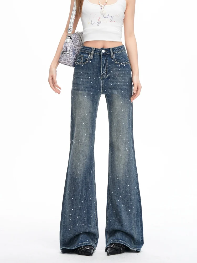 Women's Stretchy Rhinestone Flared Jeans Y2K 2026 Fashion New High Waist Vintage Washed Denim Bootcut Pants
Women's Stretchy Rhinestone Flared Jeans Y2K 2026 Fashion New High Waist Vintage Washed Denim Bootcut Pants