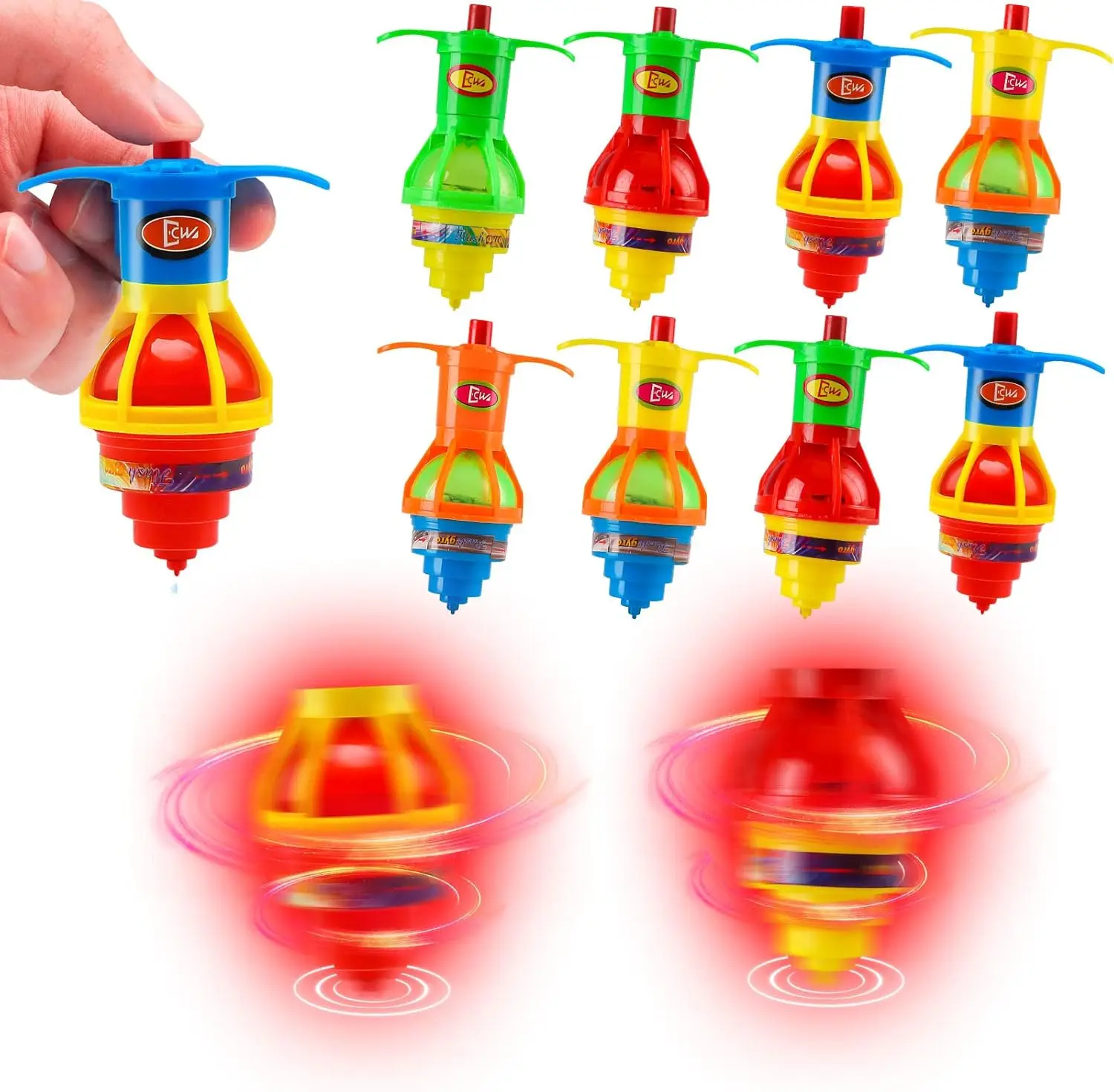20 LED Light Up Spinning Tops, Flashing Gyroscope Toys for Stress Relief and Party Favors
20 LED Light Up Spinning Tops, Flashing Gyroscope Toys for Stress Relief and Party Favors