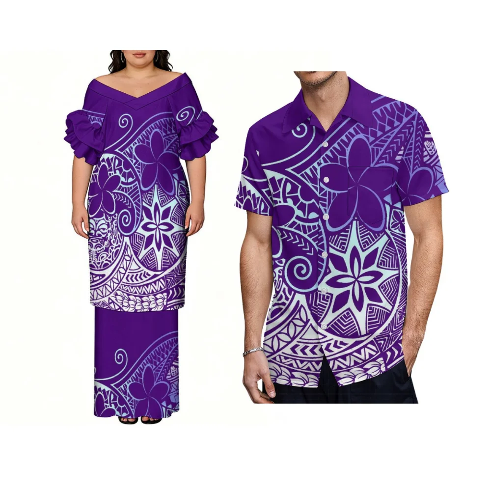 Hawaiian Floral-Print Polynesian Samoan Women'S Puletasi Dress And Men'S Aloha Shirt Couple'S Party And Cocktail Set
Hawaiian Floral-Print Polynesian Samoan Women'S Puletasi Dress And Men'S Aloha Shirt Couple'S Party And Cocktail Set