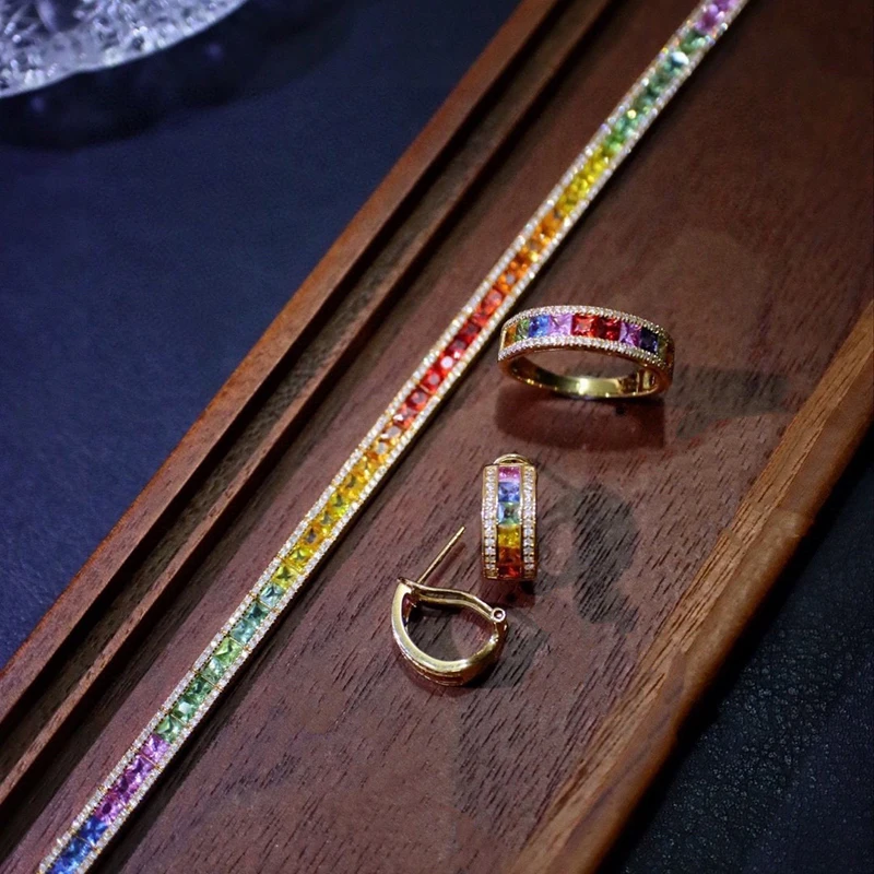 Aazuo Fine Jewely Real 18K Yellow Gold Natrual Sapphires Real Diamonds Rainbow Jewelry Set For Girls & Women Birthday Gift
Aazuo Fine Jewely Real 18K Yellow Gold Natrual Sapphires Real Diamonds Rainbow Jewelry Set For Girls & Women Birthday Gift
