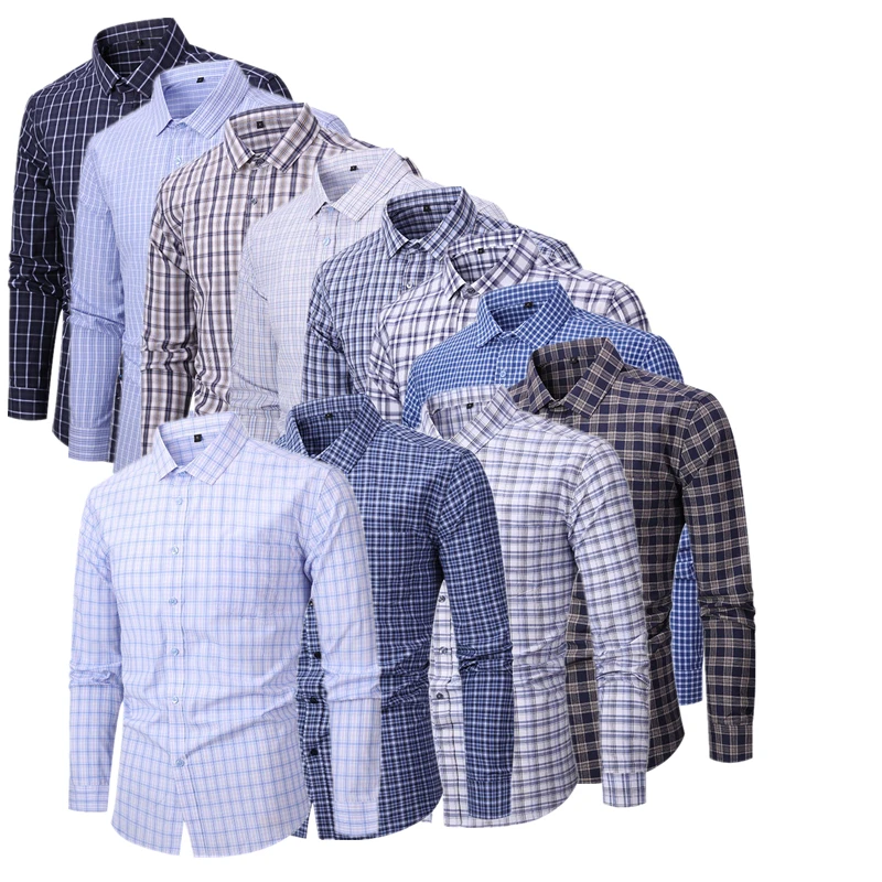 Men's long-sleeve casual plaid shirts printed collared shirts stylish casual men's clothing
Men's long-sleeve casual plaid shirts printed collared shirts stylish casual men's clothing