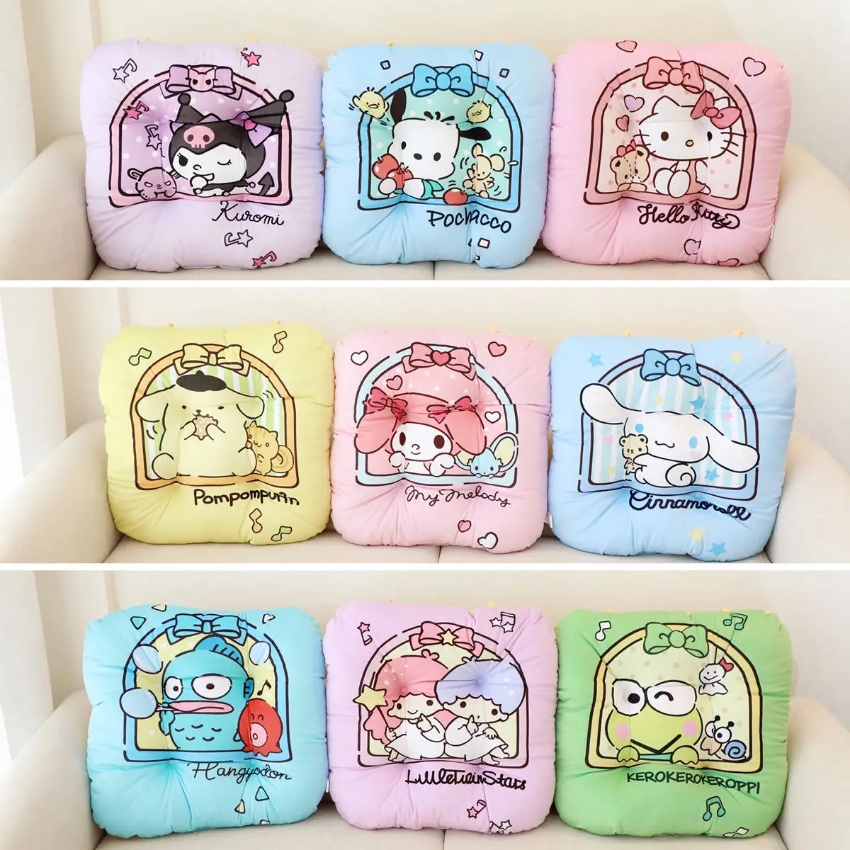 Sanrio Anime seat cushion Kuromi My Melody Hello Kitty Cinnamoroll Pochacco Hangyodon Plush Printed Seat Cushion Chair Gift
Sanrio Anime seat cushion Kuromi My Melody Hello Kitty Cinnamoroll Pochacco Hangyodon Plush Printed Seat Cushion Chair Gift