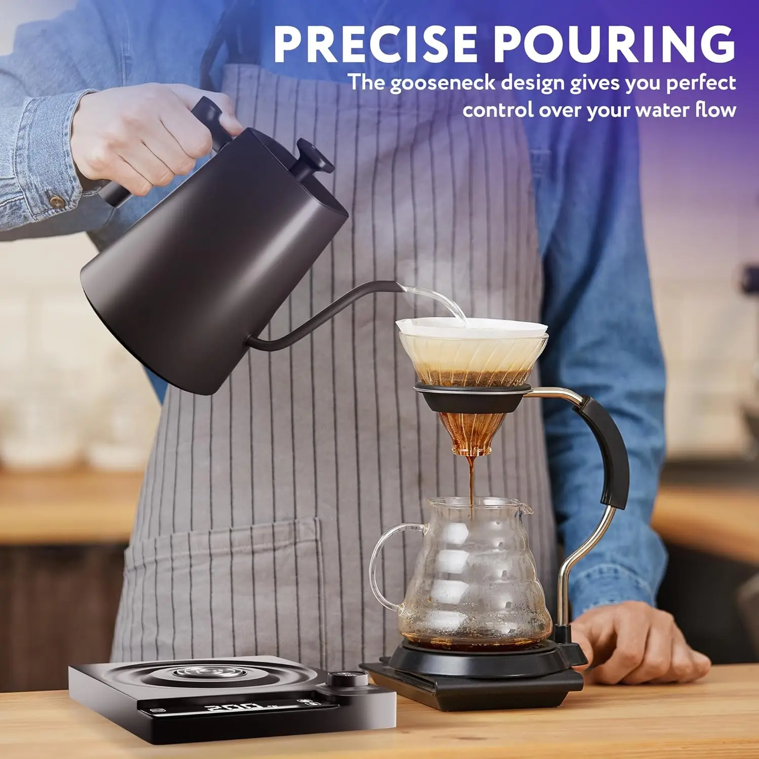 Electric Kettle 1L Gooseneck Water Kettle Quick Heating for Pour Over Coffee & Tea Stainless Steel Hot Water BoilerAuto Shut-Off
Electric Kettle 1L Gooseneck Water Kettle Quick Heating for Pour Over Coffee & Tea Stainless Steel Hot Water BoilerAuto Shut-Off