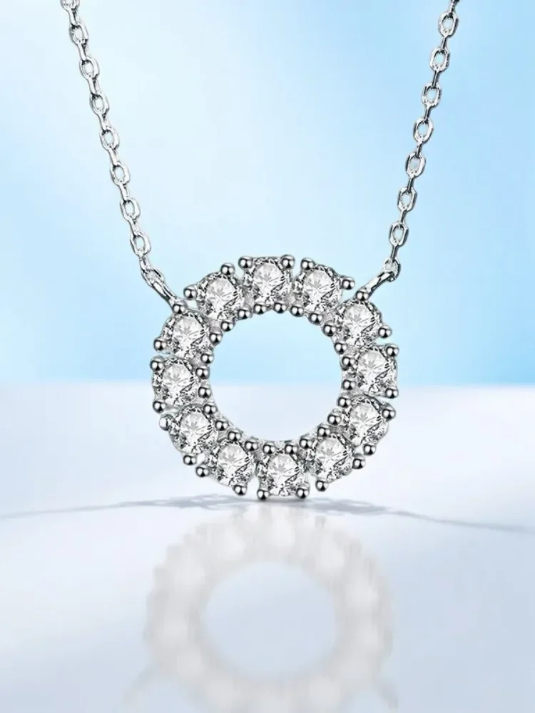 925 Sterling Silver Moissanite Fashion Female Round Shape Full of Moissanite Necklace GRA Certified
925 Sterling Silver Moissanite Fashion Female Round Shape Full of Moissanite Necklace GRA Certified