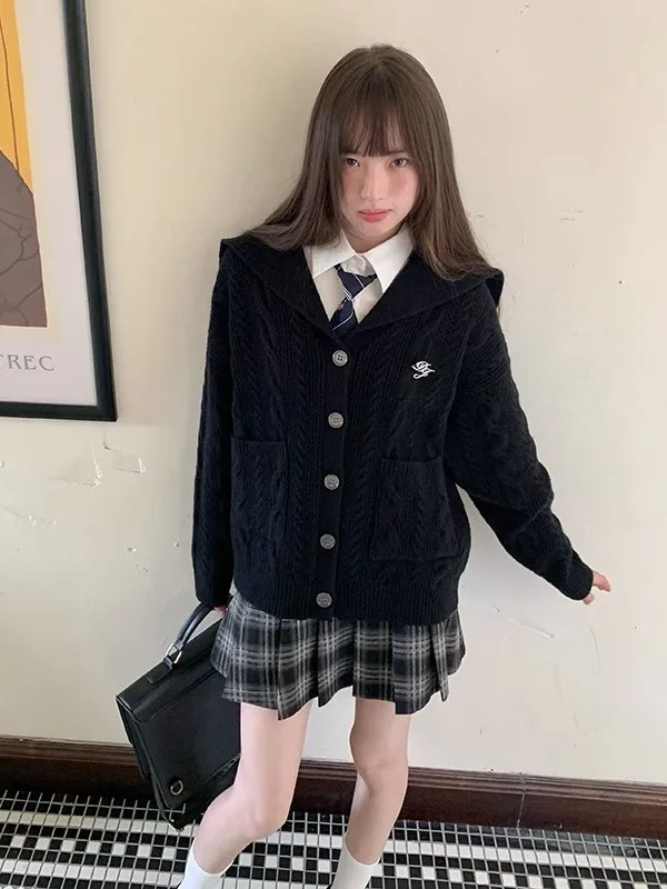 Sweet School Uniform Style Knitted Cardigan Long Sleeve Outerwear Pure Color Sweater Versatile Spring Autumn Season Outer Jacket
Sweet School Uniform Style Knitted Cardigan Long Sleeve Outerwear Pure Color Sweater Versatile Spring Autumn Season Outer Jacket