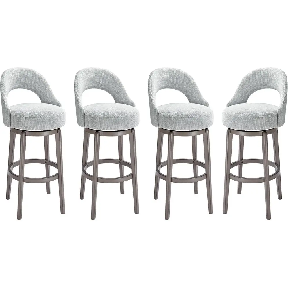 Набор из 4-х серых бархатных поворотных барных стульев со спинкой, подставкой для ног из массива дерева, подходит для кухонного острова и стойки для паба
Набор из 4-х серых бархатных поворотных барных стульев со спинкой, подставкой для ног из массива дерева, подходит для кухонного острова и стойки для паба