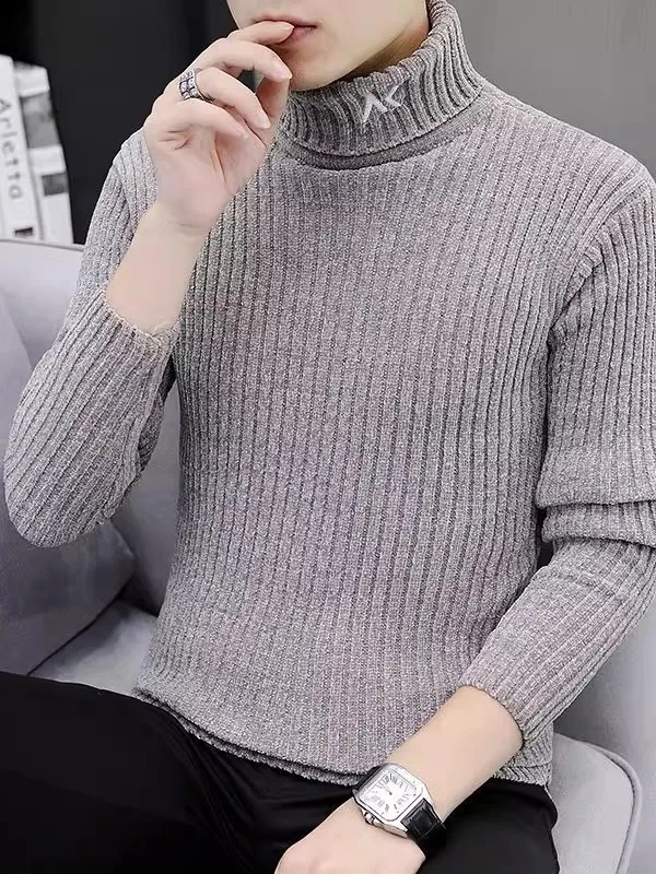 Мужской утепленный свитер с высоким воротником, свободный крой, вязаный топ, модный теплый базовый слой, корейский стиль, осенне-зимняя одежда
Мужской утепленный свитер с высоким воротником, свободный крой, вязаный топ, модный теплый базовый слой, корейский стиль, осенне-зимняя одежда