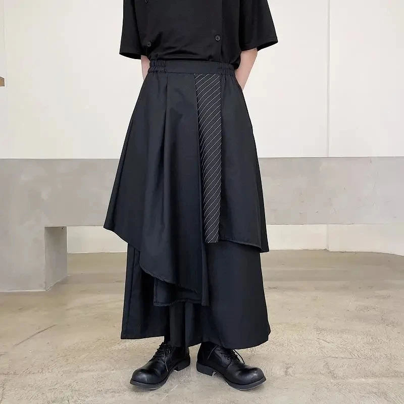 Japan Sstreetwear Fashion Men's Black Trousers 2022 New Stripe Contrast Color Patchwork Irregular Loose Ankle Length Pants Homme
Japan Sstreetwear Fashion Men's Black Trousers 2022 New Stripe Contrast Color Patchwork Irregular Loose Ankle Length Pants Homme