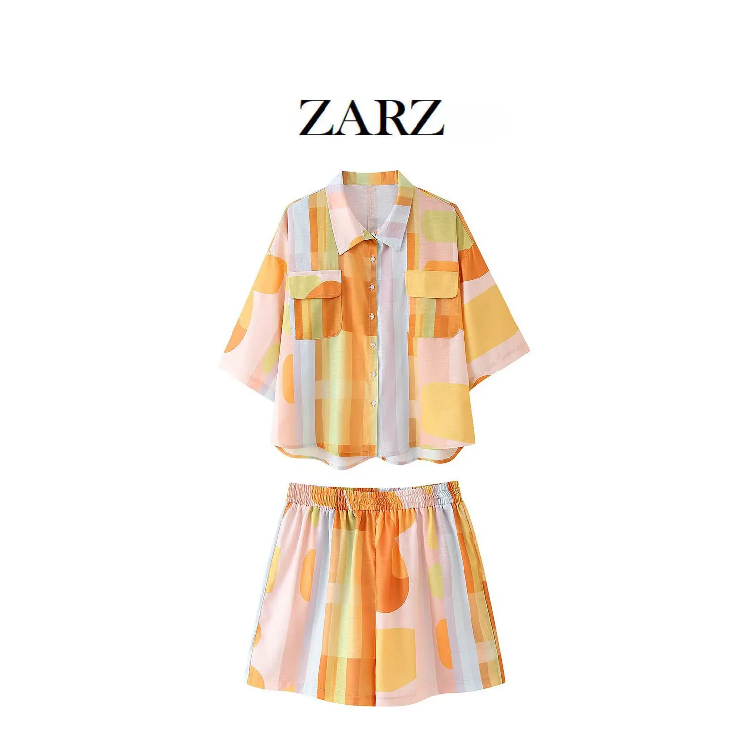 Aoaiiys Two Piece Set Shorts Sets Women Short Sleeve Shirt Geometric Printing Casual Holiday New Loose Elastic Waist Shorts Sets
Aoaiiys Two Piece Set Shorts Sets Women Short Sleeve Shirt Geometric Printing Casual Holiday New Loose Elastic Waist Shorts Sets
