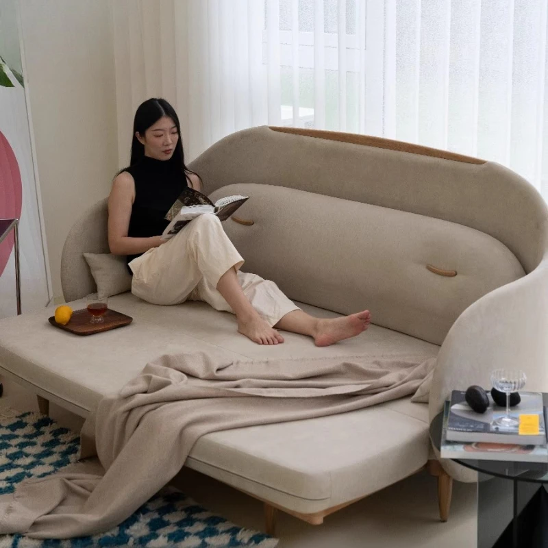 Sofa bed small apartment living room bedroom foldable fabric solid wood sofa straight row designer
Sofa bed small apartment living room bedroom foldable fabric solid wood sofa straight row designer