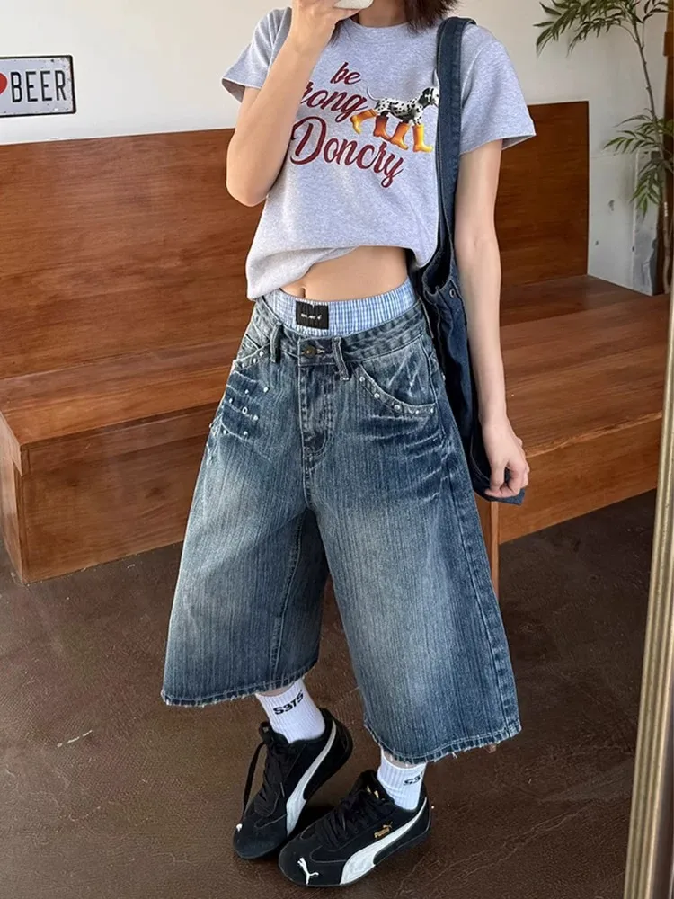 American Washed High Waist Wide Leg Jeans Women's 7/8 Length Pants Summer New Style Straight Cut Short Trousers Casual Denim
American Washed High Waist Wide Leg Jeans Women's 7/8 Length Pants Summer New Style Straight Cut Short Trousers Casual Denim