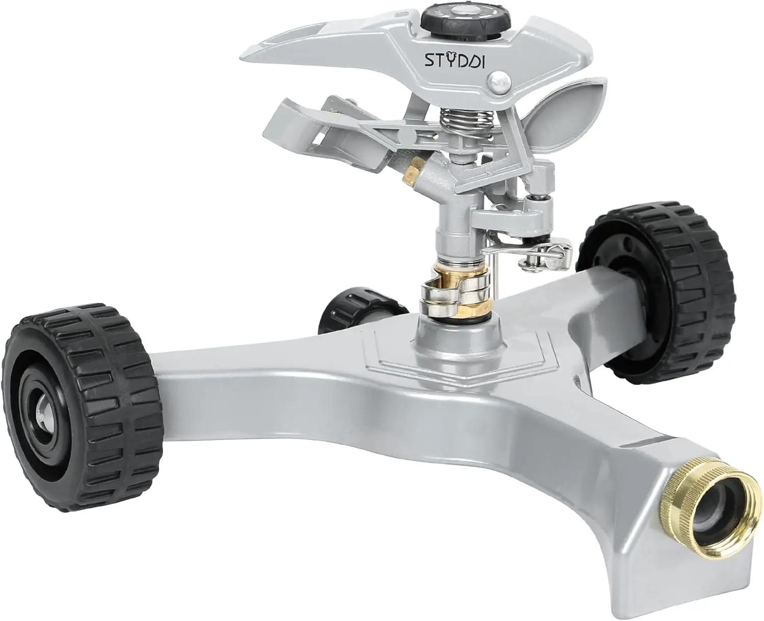 Metal Pulsating Sprinkler on in-Series Metal Wheeled Base, Adjustable Circular Water Sprinkler for Medium to Large Circul
Metal Pulsating Sprinkler on in-Series Metal Wheeled Base, Adjustable Circular Water Sprinkler for Medium to Large Circul