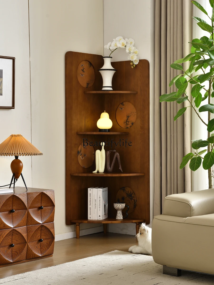 French retro solid wood corner cabinet medieval living room side cabinet integrated against the wall
French retro solid wood corner cabinet medieval living room side cabinet integrated against the wall