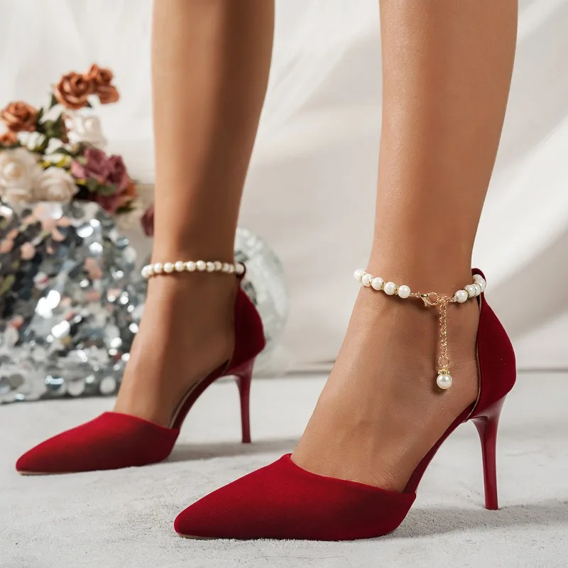 New Women Thin Heel Hollow Out Sandals Pearl Pointed Toe Closed Toe Sandals Female Luxury Solid Color Casual High Heel Shoes
New Women Thin Heel Hollow Out Sandals Pearl Pointed Toe Closed Toe Sandals Female Luxury Solid Color Casual High Heel Shoes