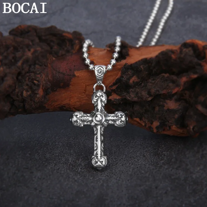 BOCAI S925 Sterling Silver Pendants for Women Men New Fashion Christ Jesus Cross Pure Argentum Religious Jewelry
BOCAI S925 Sterling Silver Pendants for Women Men New Fashion Christ Jesus Cross Pure Argentum Religious Jewelry