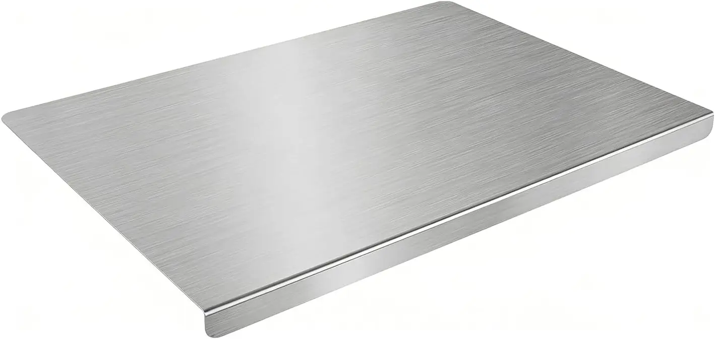 L-Shaped Stainless Steel Cutting Board 15x11 Inch Non-Slip Dishwasher Safe Double-Sided for Meat Fruits Vegetables Bread
L-Shaped Stainless Steel Cutting Board 15x11 Inch Non-Slip Dishwasher Safe Double-Sided for Meat Fruits Vegetables Bread