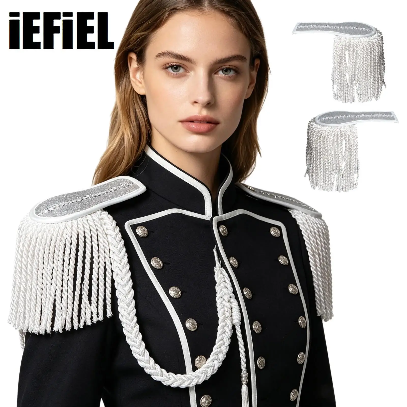 1 Pair Drum Horn Band Tassel Fringe Chain Shoulder Badge Applique Epaulet Clothing Costume Accessories for Cosplay
1 Pair Drum Horn Band Tassel Fringe Chain Shoulder Badge Applique Epaulet Clothing Costume Accessories for Cosplay