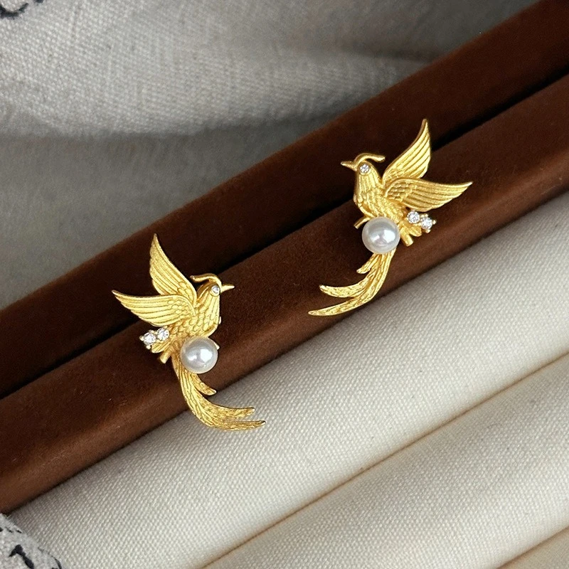 Shiny K18 Gold Color Little Bird Pearl Earring for Women Bride Wedding Engagement Stud Earrings Jewelry Sets Gifts Not Fade
Shiny K18 Gold Color Little Bird Pearl Earring for Women Bride Wedding Engagement Stud Earrings Jewelry Sets Gifts Not Fade