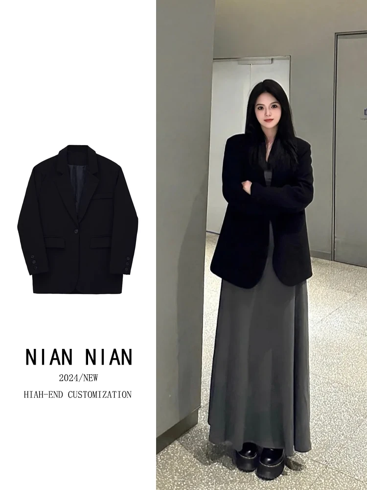 Black Casual Loose Women's Suit Jacket 2024 Autumn New Design Sensation Fashionable Versatile Leisure Style Top
Black Casual Loose Women's Suit Jacket 2024 Autumn New Design Sensation Fashionable Versatile Leisure Style Top