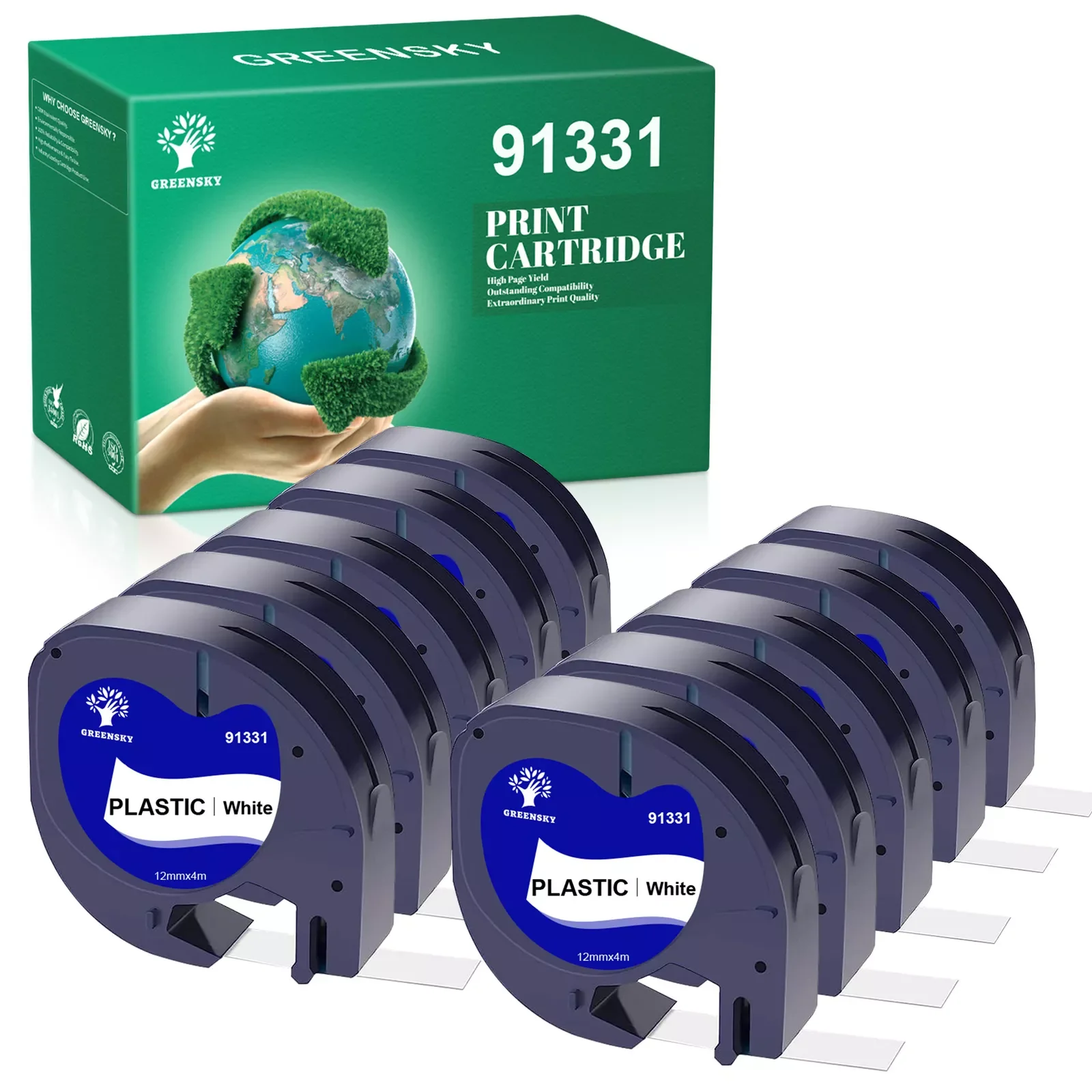 8PK для DYMO Plus LT100T/H запасная лента 91331 черная на белом пластиковом этикетке 1/2"
8PK для DYMO Plus LT100T/H запасная лента 91331 черная на белом пластиковом этикетке 1/2"