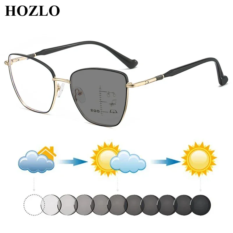 New Fashion Women Cat Eye Progressive Photochromic Reading Sunglasses Ladies Hyperopia Shades Spectacles Farsighted Dark Glasses
New Fashion Women Cat Eye Progressive Photochromic Reading Sunglasses Ladies Hyperopia Shades Spectacles Farsighted Dark Glasses