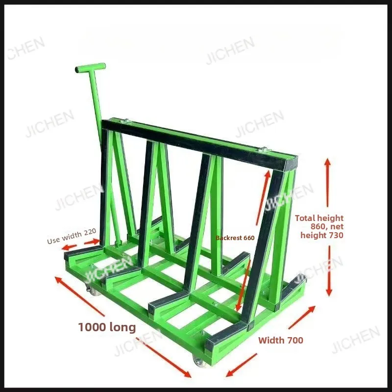 Portable Glass Transport Rack Board ,500kg Storage Trolley Steel Trolley Glass Carry For Sheet Material