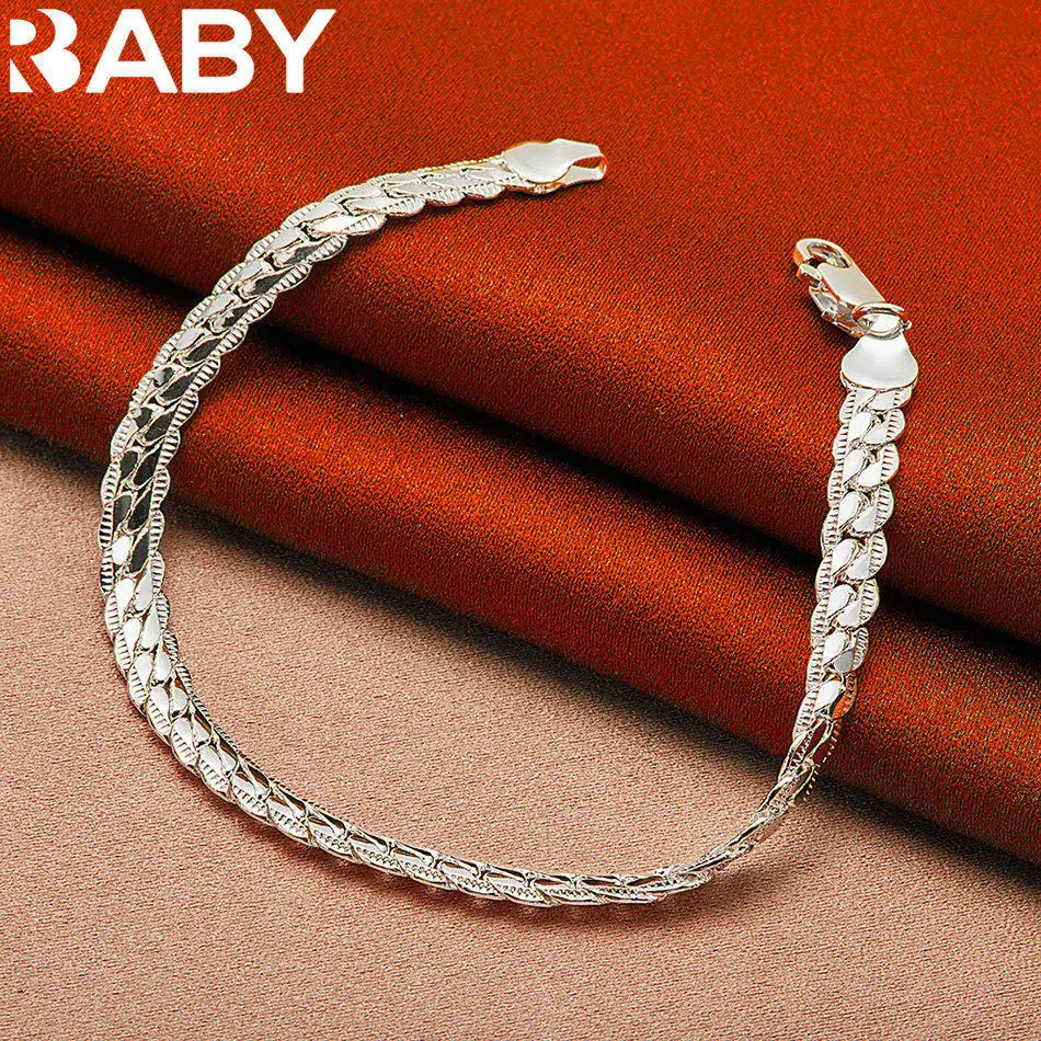 URBABY 925 Sterling Silver 6mm Geometric Side Chain Bracelet For Men's and Women's Fashion Jewelry Trendy Generous Party
URBABY 925 Sterling Silver 6mm Geometric Side Chain Bracelet For Men's and Women's Fashion Jewelry Trendy Generous Party