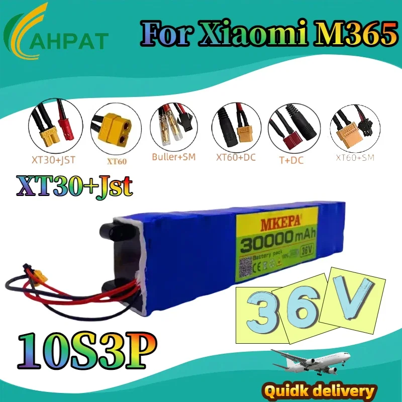 AHPAHT 36V Li-ion battery 18650 lithium battery pack 10S3P 30000mAh 42V For XIAOMI M356 electric power battery with BMS
AHPAHT 36V Li-ion battery 18650 lithium battery pack 10S3P 30000mAh 42V For XIAOMI M356 electric power battery with BMS