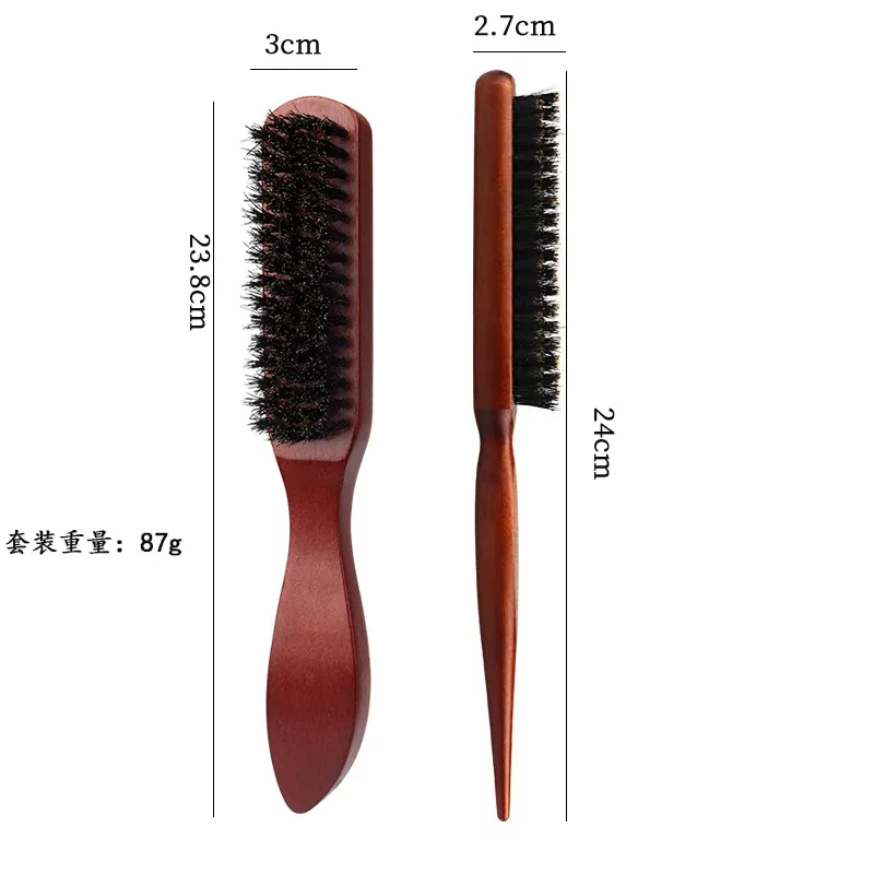 2pcs Pig bristle Narrow Wild Boar Bristle Hair Brush and Comb Settoothed Comb Fluffy Styling Long Handle Comb Nylon Bristles
2pcs Pig bristle Narrow Wild Boar Bristle Hair Brush and Comb Settoothed Comb Fluffy Styling Long Handle Comb Nylon Bristles