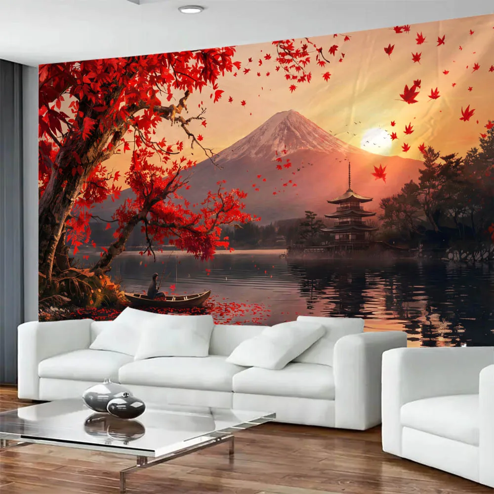 Large scale natural forest snow capped mountains, lake scenery, tapestry, sunrise and sunset scenery home wall decoration poster
Large scale natural forest snow capped mountains, lake scenery, tapestry, sunrise and sunset scenery home wall decoration poster