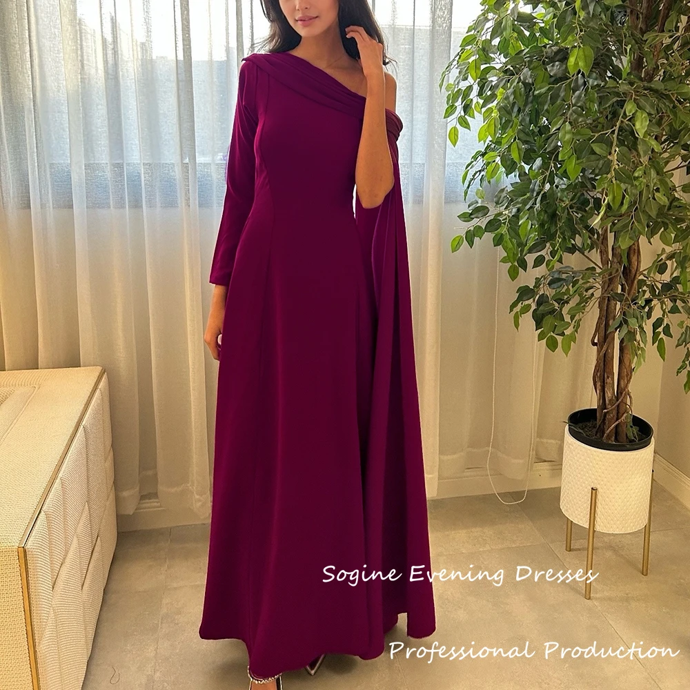 Purple Elastic Crepe Prom Dresses For Women One-Shoulder Evening Dress Elegant Formal Occasions Party Gowns فساتين سهرة Long
Purple Elastic Crepe Prom Dresses For Women One-Shoulder Evening Dress Elegant Formal Occasions Party Gowns فساتين سهرة Long