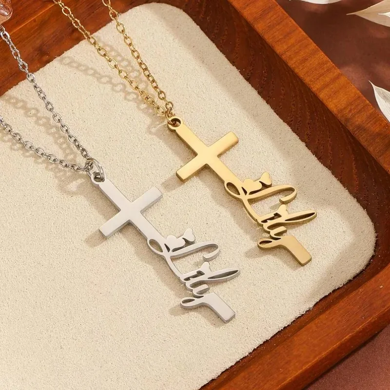 Roro's Personalized Custom Name Necklace Elegant Cross Pendant with Heart Accent Religious Jewelry Gift for Women and Men
Roro's Personalized Custom Name Necklace Elegant Cross Pendant with Heart Accent Religious Jewelry Gift for Women and Men