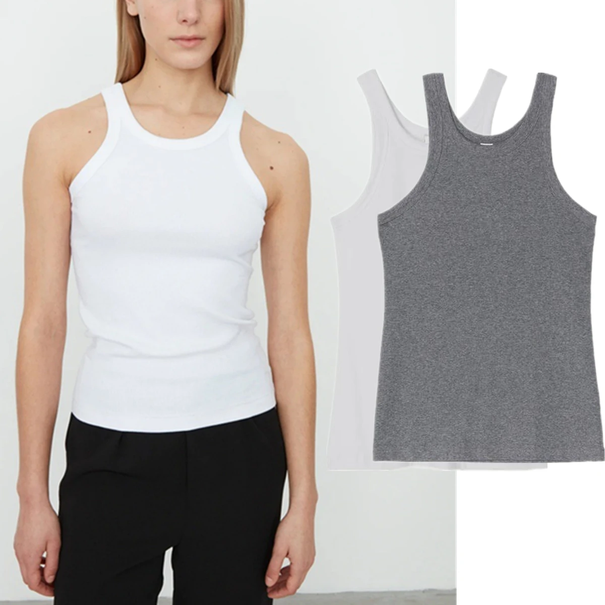Maxdutti French Minimalist Slim Fit Pure Cotton I-shaped Vest For Woman Clothing Summer Casual Basic Sleeveless Tank Top T-shirt
Maxdutti French Minimalist Slim Fit Pure Cotton I-shaped Vest For Woman Clothing Summer Casual Basic Sleeveless Tank Top T-shirt