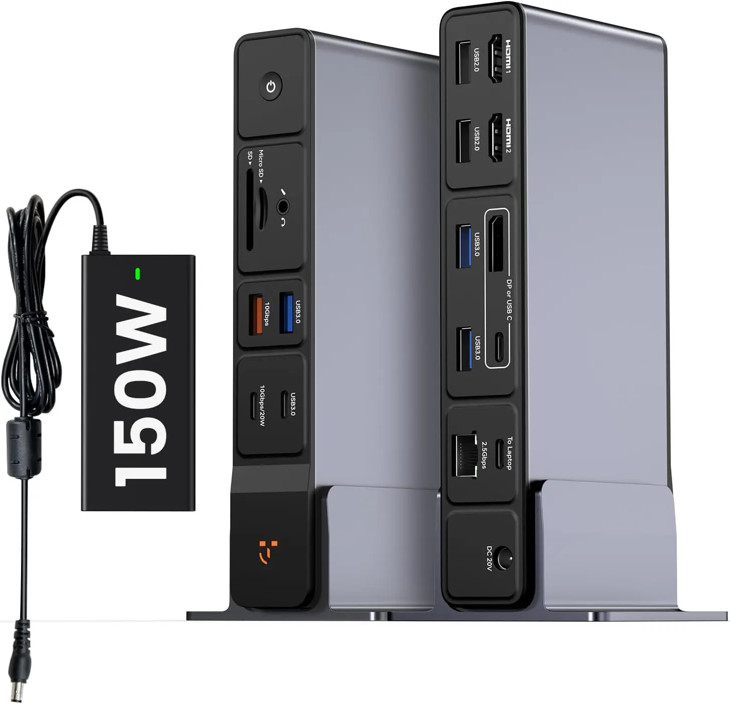 Док-станция USB-C 18-в-1 с поддержкой трех 4K-дисплеев, мощностью 150 Вт и быстрой зарядкой для Windows/Chrome
Док-станция USB-C 18-в-1 с поддержкой трех 4K-дисплеев, мощностью 150 Вт и быстрой зарядкой для Windows/Chrome