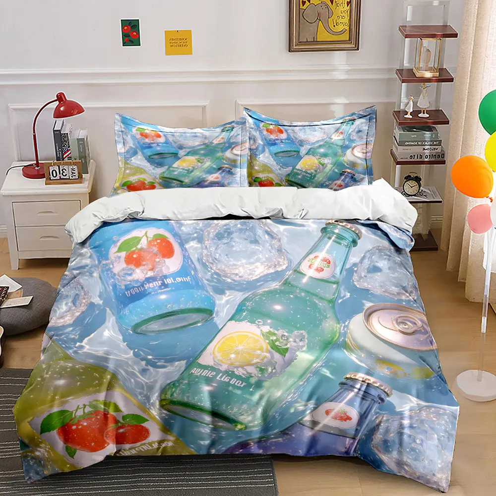 "Fruit-Themed Beverage Bottle Set" Bedding Set with 1 Duvet Cover 2 Pillowcases Single Double King Queen, Gift
"Fruit-Themed Beverage Bottle Set" Bedding Set with 1 Duvet Cover 2 Pillowcases Single Double King Queen, Gift