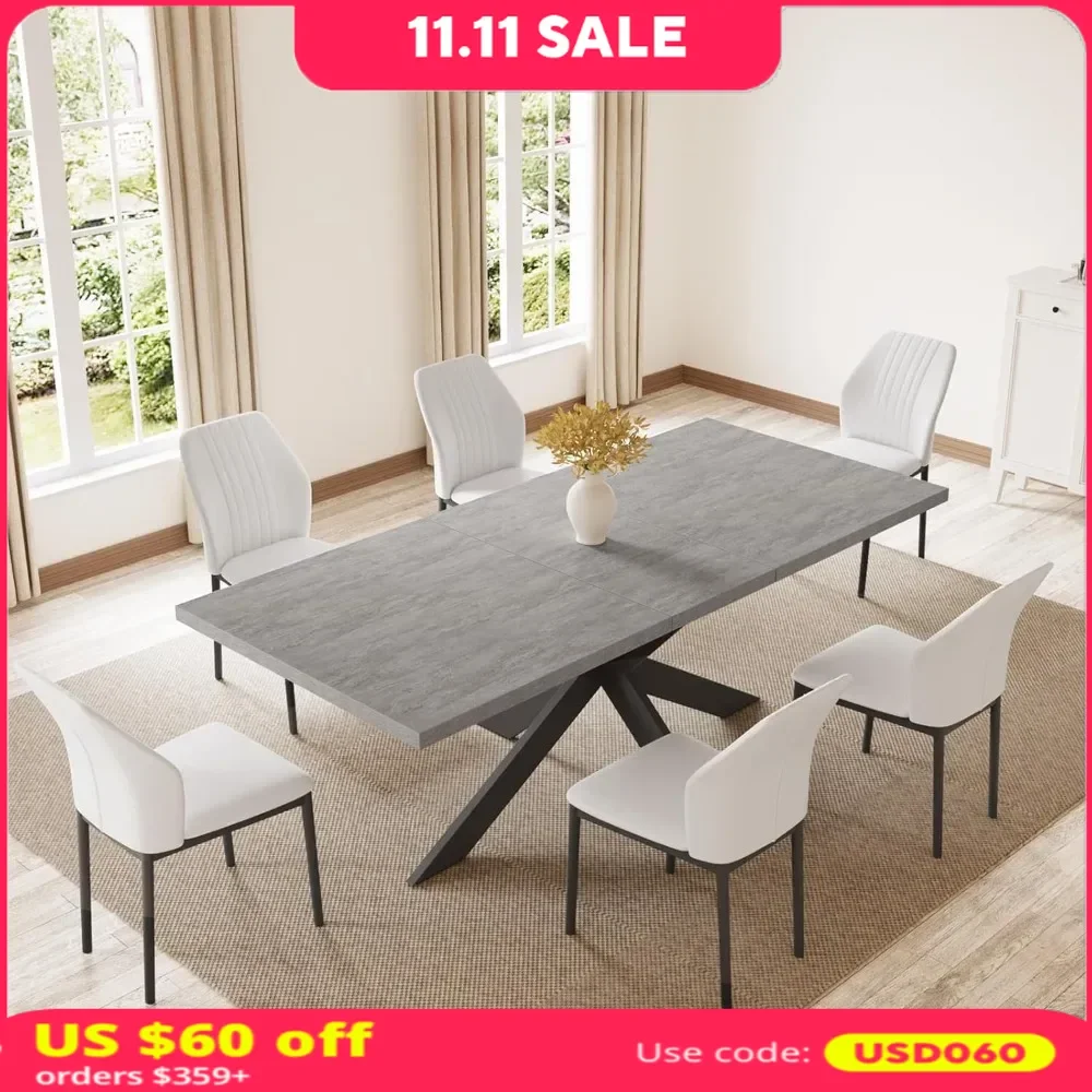 7-Piece Dining Table Set,Rectangular Dining Table,6 Chairs,Space-Saving Expandable Metal Frame,Table & Chairs
7-Piece Dining Table Set,Rectangular Dining Table,6 Chairs,Space-Saving Expandable Metal Frame,Table & Chairs