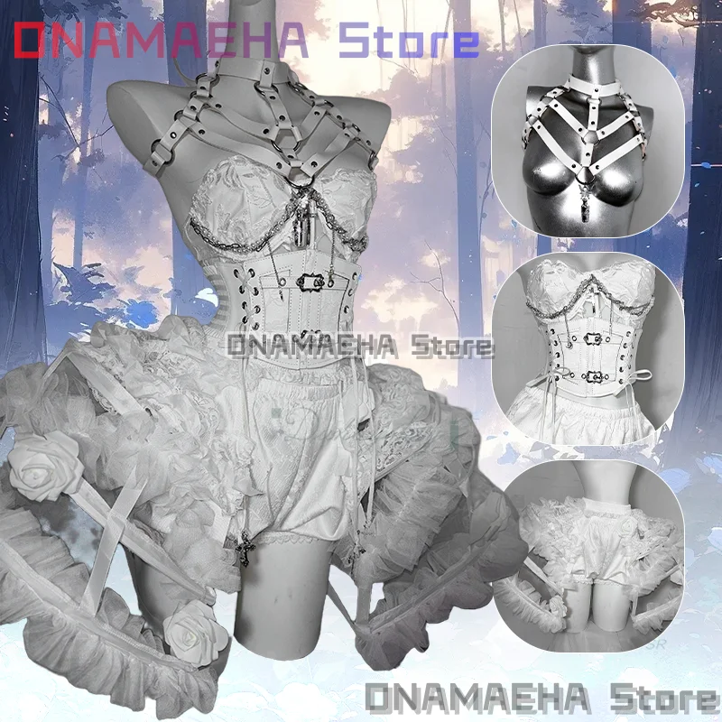{ONAMAEHA} Корсет с белой рыбьей косточкой, оригинальный готический сексуальный бандажный топ, пояса, оболочка с жемчугом и бисером, птичья клетка, кринолин, кожаный ремешок
{ONAMAEHA} Корсет с белой рыбьей косточкой, оригинальный готический сексуальный бандажный топ, пояса, оболочка с жемчугом и бисером, птичья клетка, кринолин, кожаный ремешок
